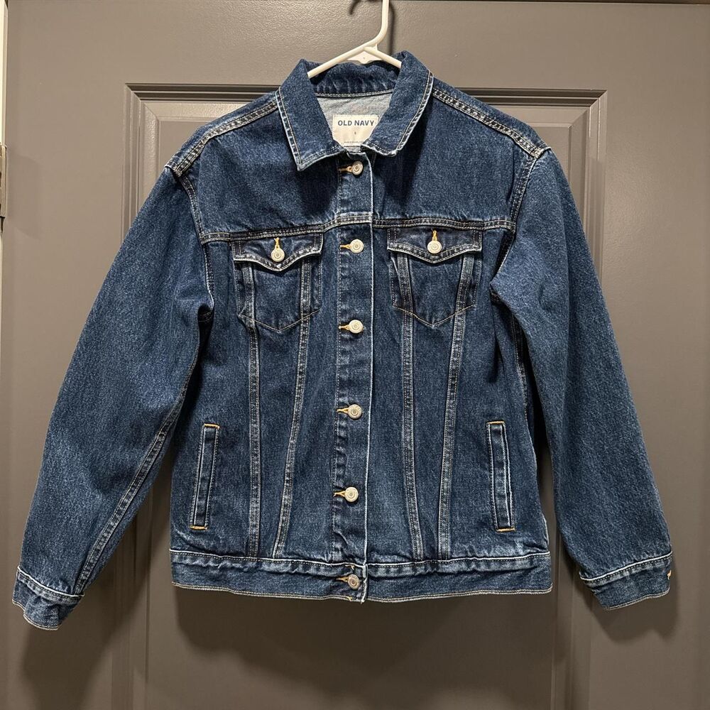 Dark denim boyfriend fit jean jacket Size S